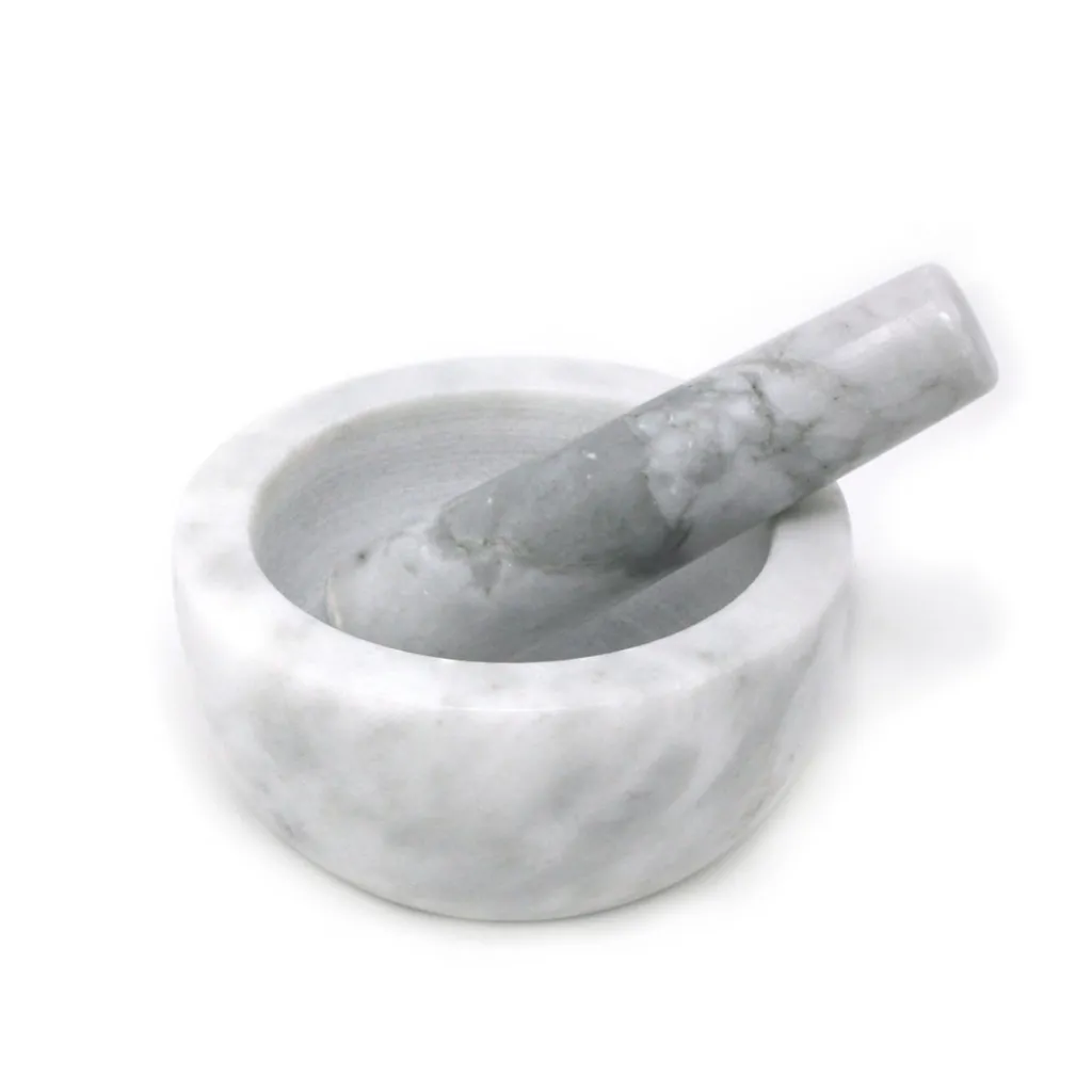 Ricardo Cuisine Preparation Tools-Natural Living Marble Mortar and Pestle