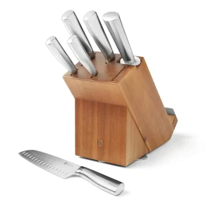 Ricardo Cuisine Knives And Scissors-RICARDO 7-Piece Acacia Wood Rotating Knife Block Set