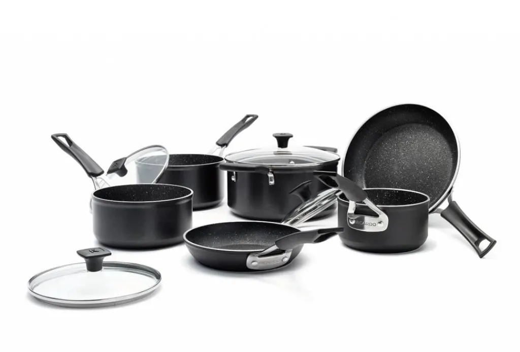 Ricardo Cuisine Skillets And Saucepans-RICARDO “The Rock” 10-Piece Non-stick Aluminum Forged Cookware Set